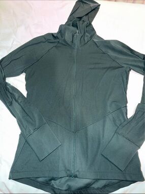 aerie Dark Green Full-Zip Hooded Jacket